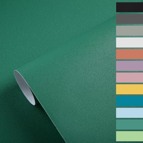 Sparklenut Peel and Stick Wallpaper & Stickers - Vinyl Wrap Film for Walls, Doors & Furniture - Living Room, Bedroom - 40cm*10M (Indigo Green)