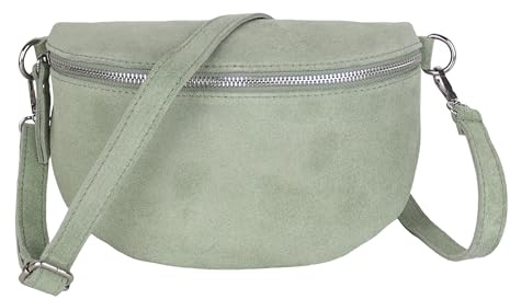 MIRROSI® Bauchtasche Damen, Made in Italy, Echtleder Umhängetasche Echtes Leder, Brusttasche, Crossbody Bag aus Echtem Leder, in 3 Größen erhältlich