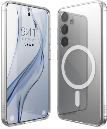 elago Magnetische transparente Hybrid Hülle für Samsung Galaxy S24 | Kompatibel mit MagSafe, starke Magnetkraft, PC/TPU-Hybridkonstruktion, transparentes Design (Transparent)