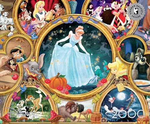 Buffalo Games Silver Select, Disney - Classic Collage, 2000-teiliges Puzzle für Erwachsene, herausforderndes Puzzle perfekt für Spieleabende, fertige Größe 97,8 x 67,3 cm