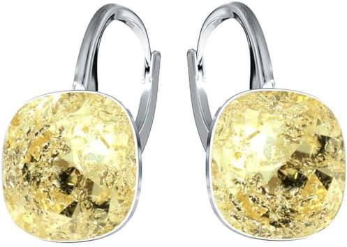 Silberne Ohrringe Exklusive Markenkristall Designs - Hochwertige Silber 925 Ohrhänger für Damen in verschiedenen Shades und Farben (Jounquil Ice)