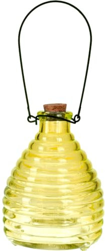 matrasa Wespenfalle aus Glas - Wespenfänger 10x13 cm - giftfrei - unschädlich für Bienen Gelb
