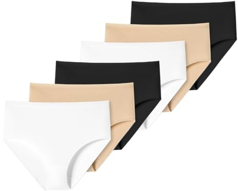 Uncover by Schiesser - Cotton - Midi Slip - 6er Pack (3XL Schwarz/Weiß/Sand)
