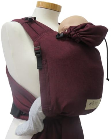 Storchenwiege Babytrage, für Babys ab Geburt, von 3,5kg bis 15 kg, Oeko Tex (Bordeaux)