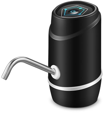 siduytin Bomba de agua potable eléctrica, tamaño portátil y tapa a prueba de fugas, dispensador de agua portátil eléctrico de 5 galones