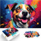 Puzzles Games Colorful Psychedelic Jack Russell Terrier Jigsaw Puzzles 1000 Pieces for Adults Wooden Jigsaw Puzzles Great Gift for 1000pcs（50x75cm）
