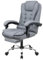 Fauteuil de Bureau Ergonomique avec Repose-Pieds Télescopique, Chaise Bureau à Dossier Haut Inclinable, Siège Bureau avec Large Assise Rembourrée, Hauteur Réglable, Coton et Lin, Gris