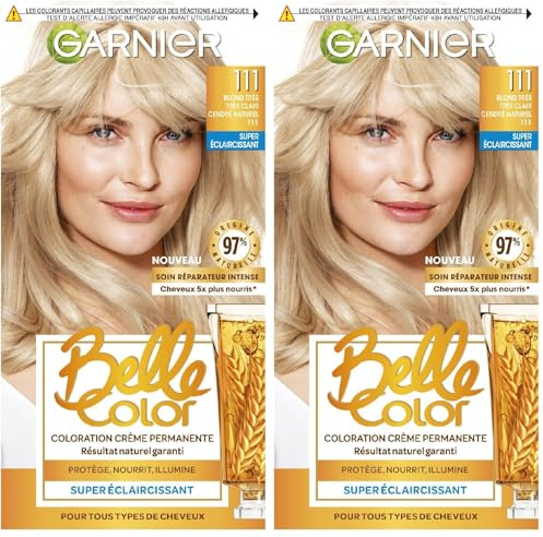 Garnier Belle Color Color de cabello N ° 111 Rubio muy muy claro Ceniza natural (Paquete de 2)
