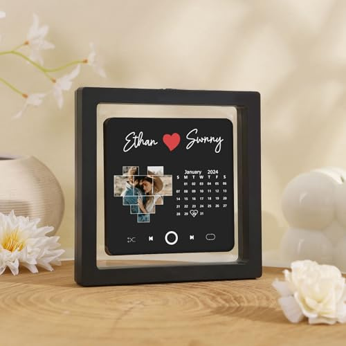 Kaululu kühlschrankmagnet mit Musik Personalisierter Foto-Kühlschrankmagnet mit Song Album Magnete Selbst Gestalten Geschenk für Paare Familie Freunde Geburtstag (Stil 4)