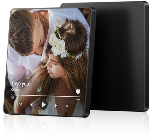 Imán de Nevera con Música Personalizado Imán de Refrigerador con Foto Portada Álbum Puede Reproducir Música Placa Spotify Personalizada para Parejas Decoración del Hogar Amantes de la Música