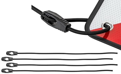 4X elastische Spanngurte 50cm | Gepäckspanner für Warntafel Italien & Spanien | Fahrradträger, Motorrad, Camping & Haushalt | UV-beständig & langlebig | Spanngummi mit Latexkern