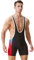 LORSPORTCH Wrestling-Singlets für Herren, Powerlifting-Singlet, ärmelloses Unterhemd, Active Bodysuit-Tanktop Schwarz Rot M