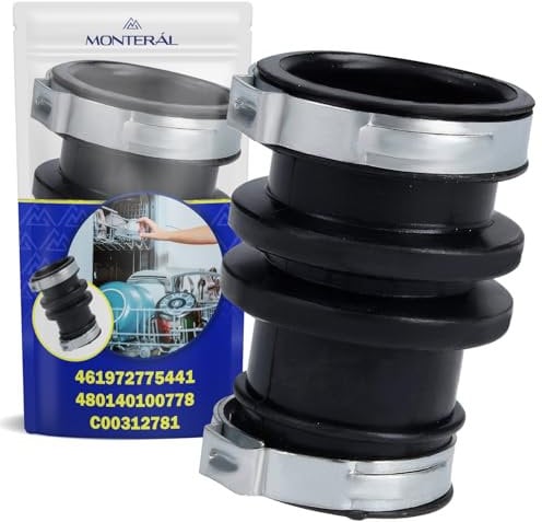 Raccordo per Lavastoviglie Ø42 mm x 60 mm con Codice Originale 480140100778 461972775441 C00312781 per Whirlpool per Bauknecht per Indesit - MADE IN ITALY - Garanzia di 10 Anni - MONTERAL