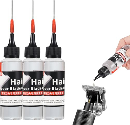 Rukjmqi 3 Stück Haarschneidemaschinen-Öl, 60Ml Rasierer Öl Scherkopf ÖL Für Haarschneidemaschinen Und Trimmer, Clipper Oil, Scherkopföl, Haarschneideöl-Schmiermittel, Feinmechanik ÖL Reibungsmindernde