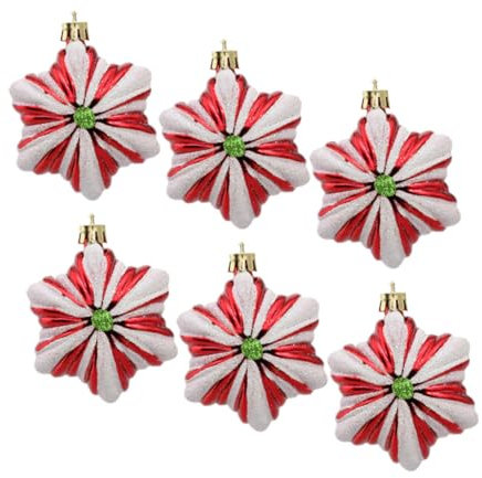 ERINGOGO 6pezzi Decorazioni Natalizie Di Ciondoli Forma Di Stellina Per Albero Di Natale Appendi Decorazioni Per Feste e Atmosfera Festiva Riutilizzabili e Colorati