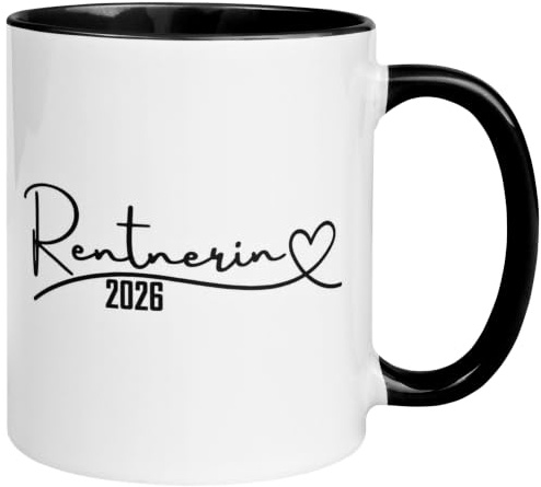 Rente Tasse Frau | Rentnerin Tasse 2026 mit Herz | Geschenk Renteneintritt