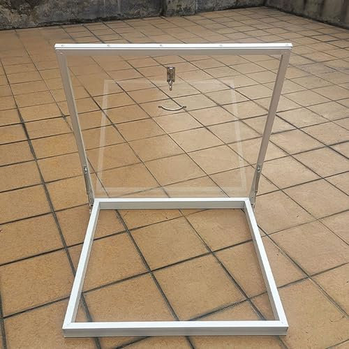 Großes Dachfenster Und Oberlicht, Dachfenster, Kellertür Mit Tageslicht Und Doppelschichtigem Gehärtetem Glas, Notausstieg Dachboden Wintergarten Unterirdischer Beleuchtung(60 * 60cm/23.6 * 23.6in)