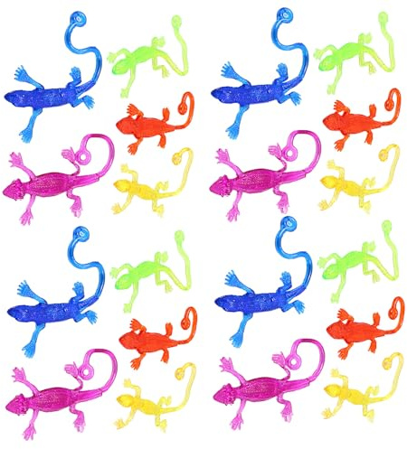Klebrige Eidechsen-Spielzeuge für Kinder - Dehnbares Gecko-Fidget-Set, 20 Stück tragbare Fensterkrabbler | Bunte klebrige Spielzeuge für Goodie Bags, Osternester, Geburtstagsfeiern und Reptilien-Theme