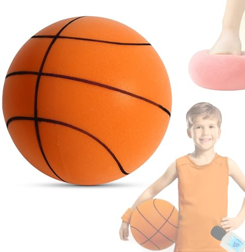 Soundless Basketball 2025 Upgrade, leiser Indoor-Basketball, weicher Schaumstoff, kein Geräusch, geräuschlos, Basketbälle für verschiedene Indoor-Sportaktivitäten, Training (Orange, #3)
