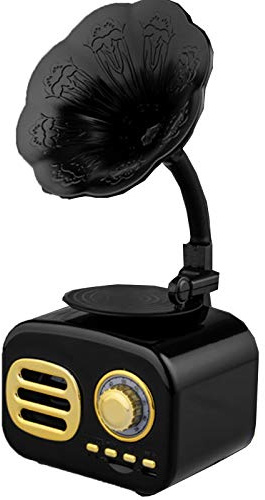 CLSDRZC Vintage-Grammophon-Ornamente, kreative Lautsprecher, Plattenspieler mit Kupferhorn, Bluetooth-Lautsprecher und Subwoofer, Aux-In/USB/Mehrfachkompatibilität