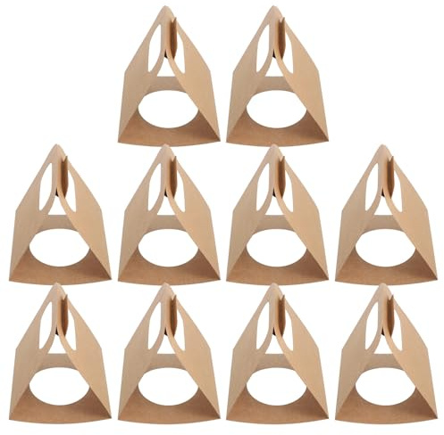 POPETPOP Portavasos Portátil de Papel Kraft Plegable con Asa para 10 Tazas, Ligero, Adecuado para Bebidas Calientes y Frías en Servicio de Comida para Llevar