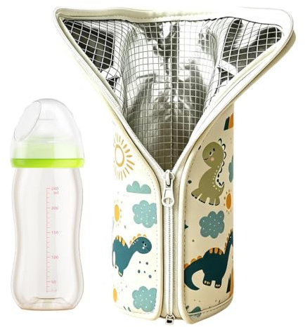 Cooler Bag for Breast Milk - Insulated Bottle Storage Holder | Thickened anti-fall cooler bag designed for safe breast milk storage, featuring insulated bottle sleeves to maintain