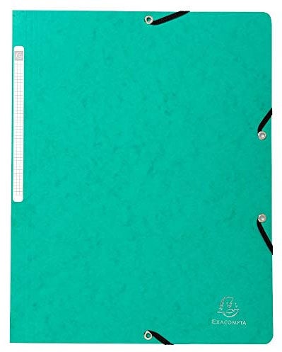 EXACOMPTA Chemise à élastiques sans Rabats carton 400g 24x32 cm Vert