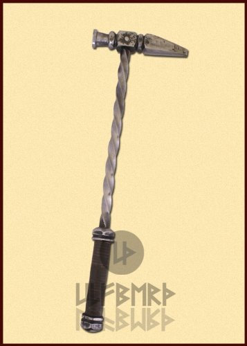 Ulfberth Martillo de Guerra Mace para Partido de exhibición 45cm para Caballero Edad Media