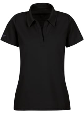 TRIGEMA Damen Poloshirt ohne Knopfleiste,Schwarz,S