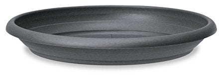 Scheurich Untersetzer aus Kunststoff, Metallic Grey, 37 cm Durchmesser, 5,5 cm hoch