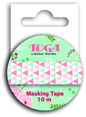 DRAEGER PARIS 1886 Toga MT88 Kreppband Dreiecke Washi Tape grün/rosa 5,5 x 7 x 1,5 cm