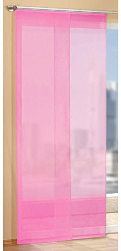 Gardinen Set, 2 x Flächenvorhang Schiebegardine mit Zubehör, Rosa