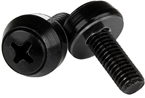 StarTech Paquete de 100 Tornillos M6 12mm para Racks y Armarios, Negro