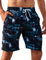 APTRO Herren Slim Fit Freizeit Shorts Casual Mode Urlaub Strand-Shorts Sommer Kokosnuss Palmen Mit Innenslip, 1526 Blau, M