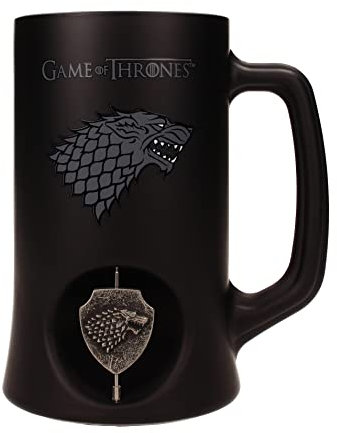 SD toys Game of Thrones beer mug - 3D swirling Targaryen symbol, black.