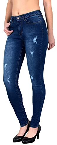 ESRA Damen Jeans Jeanshose Damen High-Waist Hochbund Hose bis Übergröße S400
