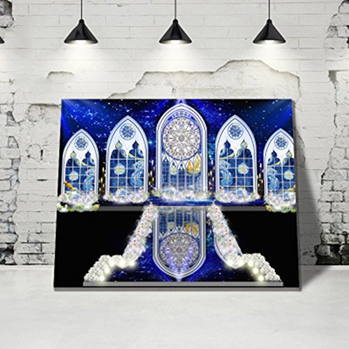 wowdecor Malen nach Zahlen Kits für Erwachsene Kinder, DIY Nummer Gemälde – Van Gogh Kirche 40 x 50 cm Leinwandbild – New Prägung, Frameless