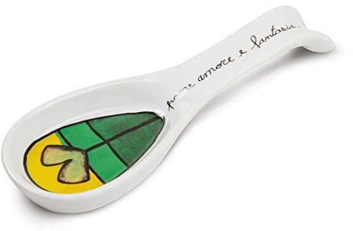 Egan Poggiamestoli Collezione Pane Amore e Fantasia. Oggetto Realizzato in Porcellana di Colore Verde e Bianco. Dimensione: 3,5X7,5X21,5 cm. La referenza è PAF11T/V