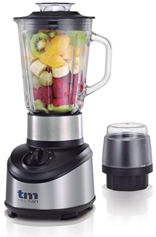 batidora de vaso de cristal 1,5L de capacidad, 500W, cuerpo de acero y molinillo de café