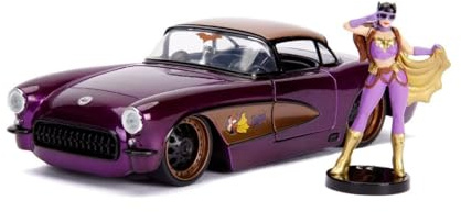 Jada JA30457 1:24 1957 Chevy Corvette mit Batgirl-Figur, mehrfarbig
