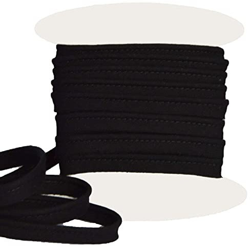 Paspelband baumwolle - Einfach zu nähen und ideal zum Veredeln Ihrer Kreationen. (Um 10 meter, Schwarz)
