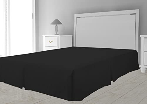 Soleil d'ocre Intemporel Cache sommier Microfibre, Polyester, Noir, 160x200 cm