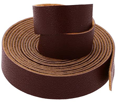sharprepublic 10 Meter Lederband flach 15mm breit Lederriemen Lederbänder Leder Rohlinge Gürtelleder für DIY Taschengriffe, Gürtel - Hell Kaffee, 10 Meter x15mm