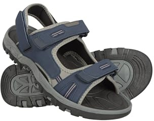 Mountain Warehouse Z4 Mens Sandals - Neoprene Lining Shoes, Hook & Loop Strap, Phylon Midsole Beach Shoes, Suede Upper - For Spring Summer Travelling, Walking Petrol 11