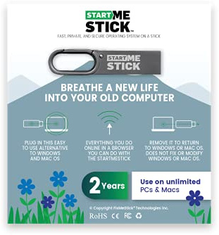 FixMeStick StartMeStick - Revive Old Computers, Plug-in Operating System, Unlimited Use on Unlimited PCs and Macs for 2 Years
