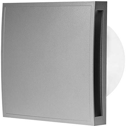 Ventilateur mural silencieux pour salle de bain avec minuteur - Argenté - Diamètre : 150 mm