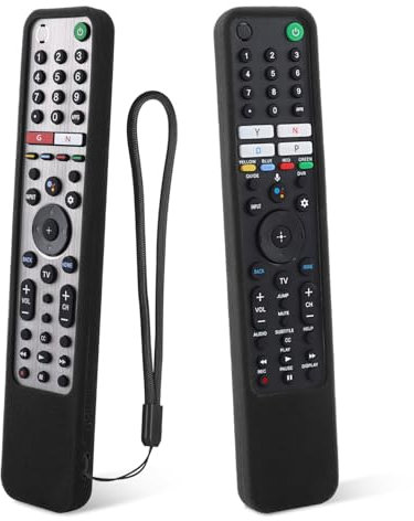 Étui de Protection en Silicone pour Sony TV Télécommande Vocale, RMF-TX500E RMF-TX600E RMF-TX611E RMF-TX520E, Housse Coque pour Sony Télécommande, Antidérapage, Antisismique, Lavable (Noir)