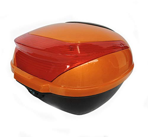 ZXCASDF Topcase Motorradkoffer, Hinterhelm Aufbewahrungskoffer,Top Case Box,Top Case Universal, Helmkoffer Für Roller, Motorrad, Mofa & Quad,Orange