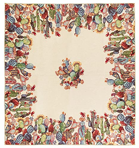 GIURI TESSUTI - TOVAGLIETTA Centrotavola quadrata in tessuto Gobelin Jacquard, Realizzata a mano in Italia (TOVAGLIETTA - CACTUS)