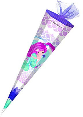 Schultüte mit Gravur / Zuckertüte / 85cm / eckig / Meerjungfrau